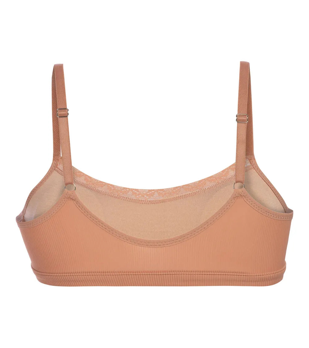 Top Infantil Papilon com Bojo Removível Detalhe com Elástico Rendado no Cós