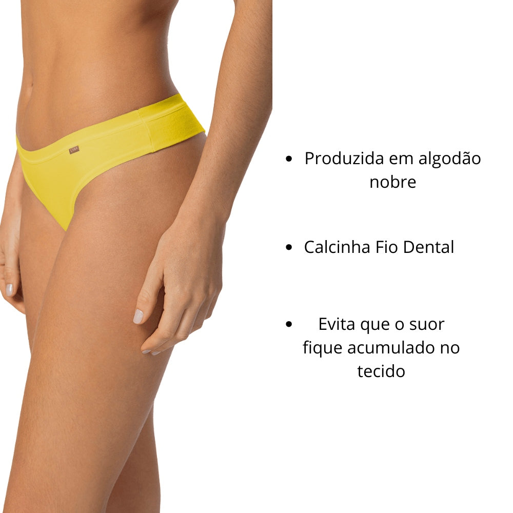 Calcinha Feminina Fio Dental em Algodão