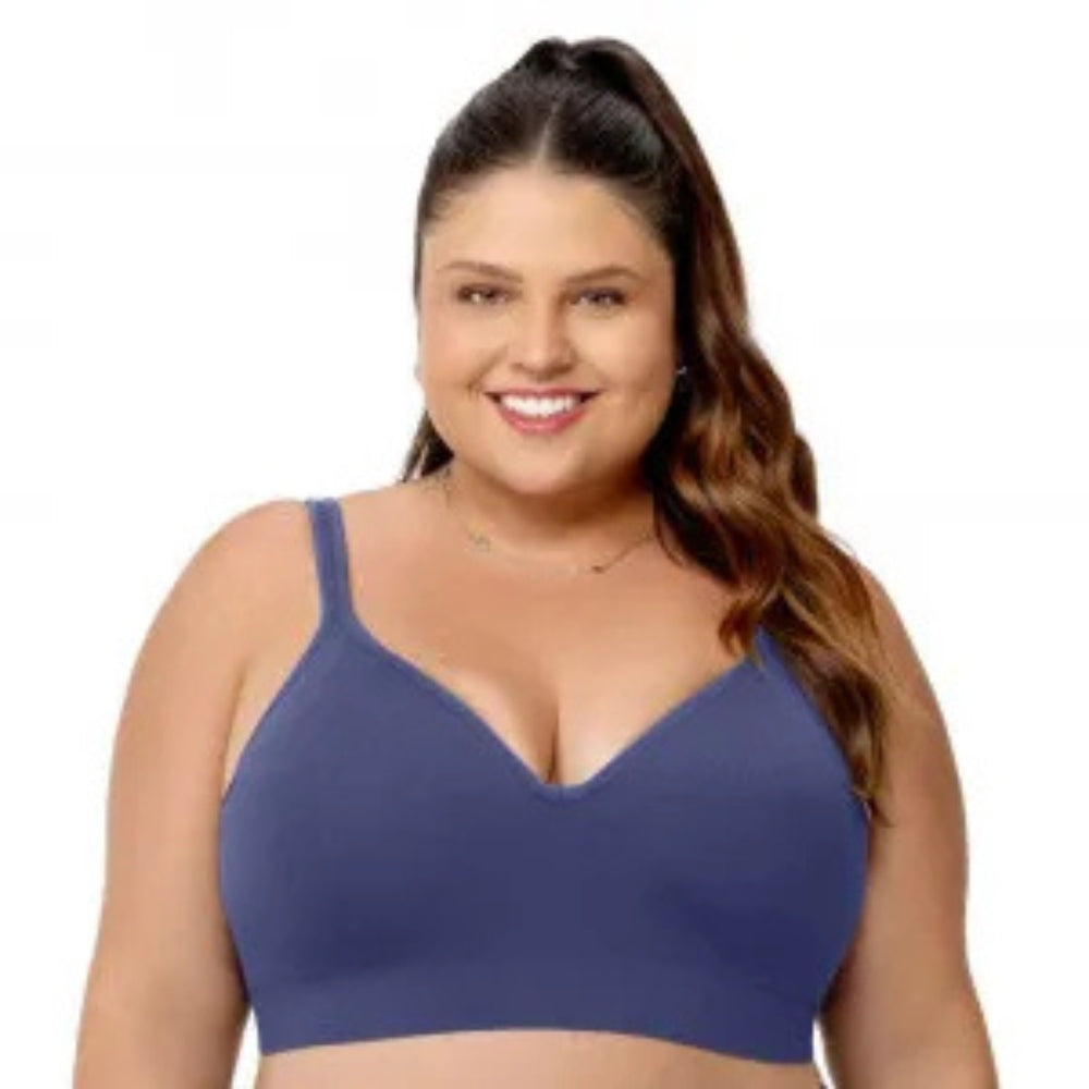 Sutiã Comfort Plus Duplo Alças Largas Reguláveis com Bojo sem Costura
