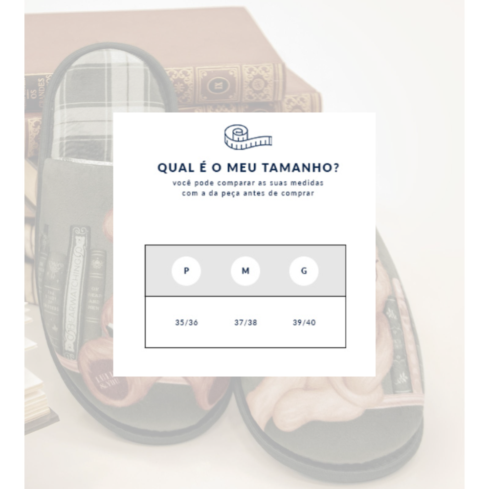 Chinelo de Pano Slider Estampada Xadrez BB Moment em Plush Velvet