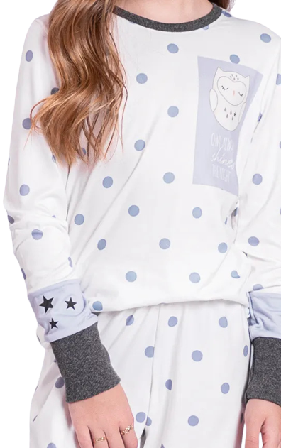 Pijama Slim Owl Shines Meia estação Lua Luá