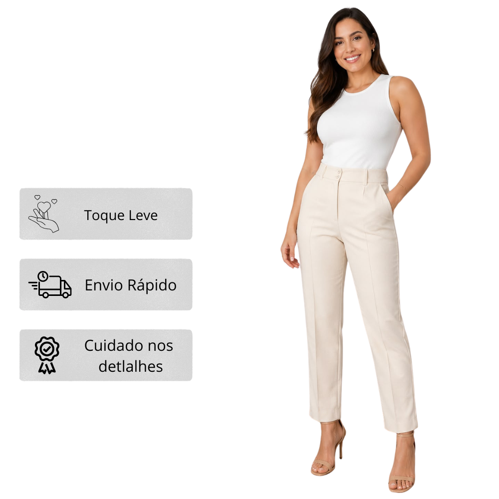 Calça Feminina Linho e Algodão Estilo Leve e Casual