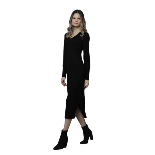 Vestido Feminino Canelado e Atemporal