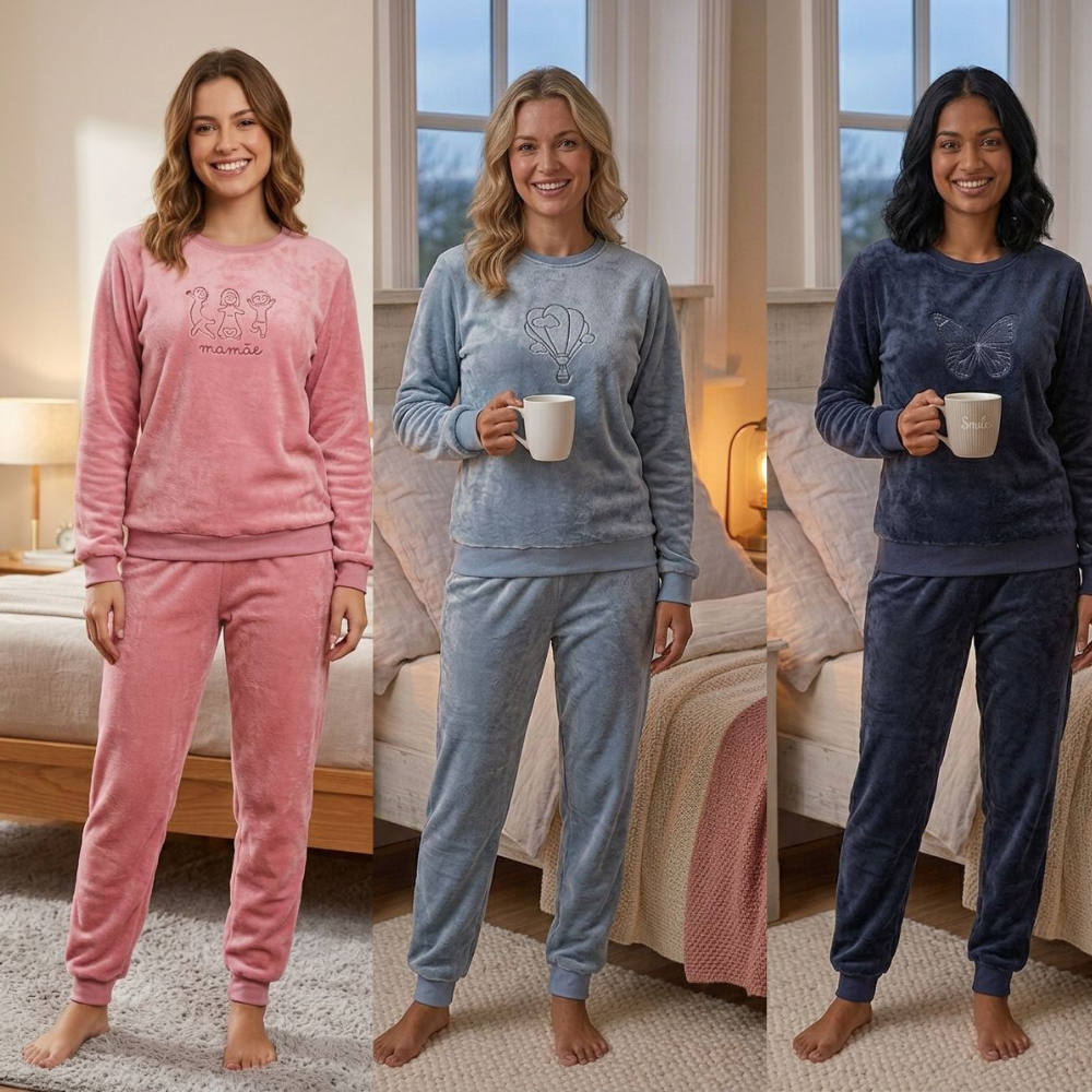 Pijama Feminino Fleece Máximo Conforto para os Dias Frios