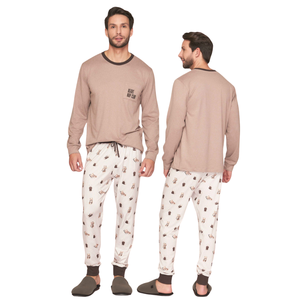 Pijama Jogger Masculino Nap Club em Malha Melange Sublime Touch - Lua Luá