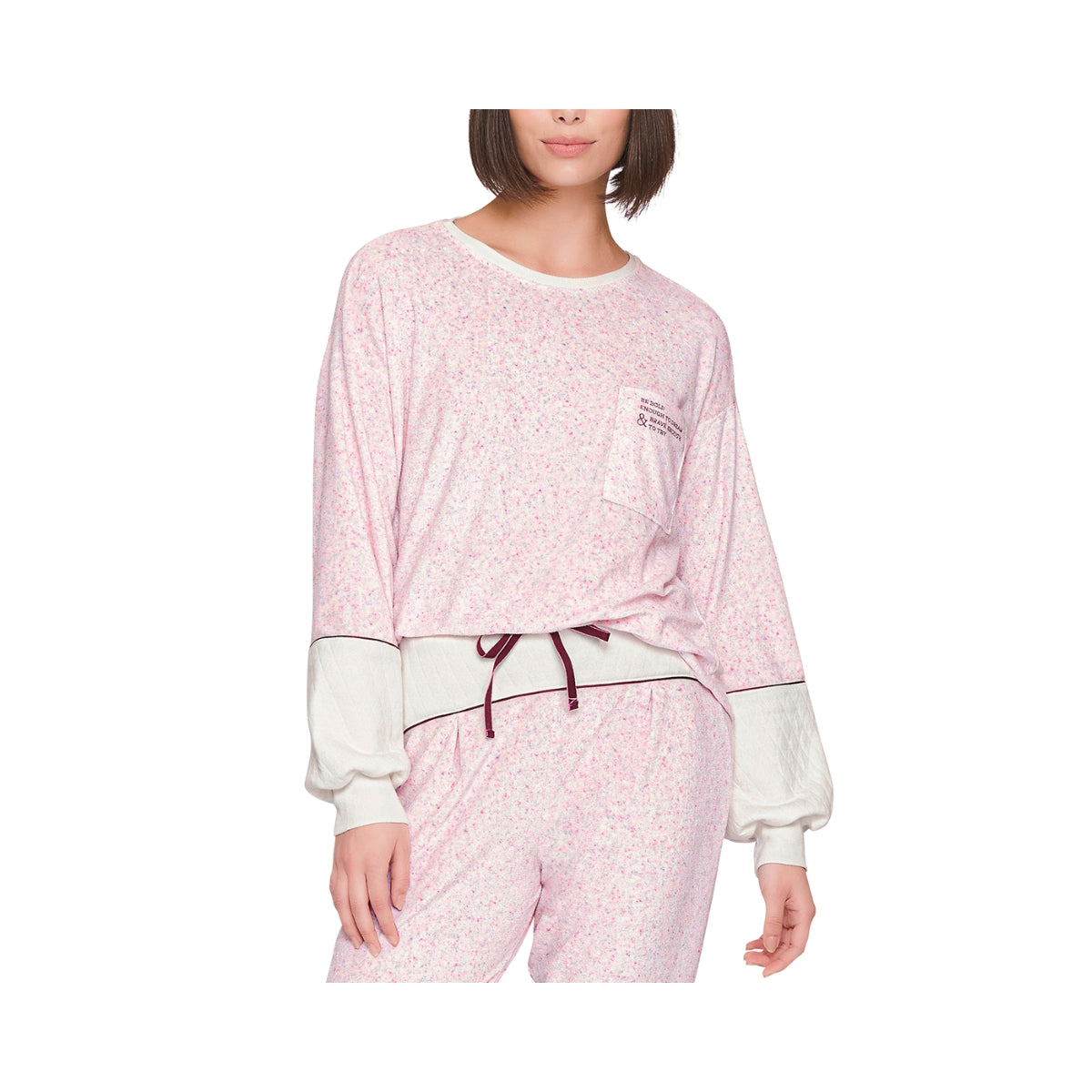 Pijama Jogger Tecido Atoalhado Botonê e Filetes em Satinê