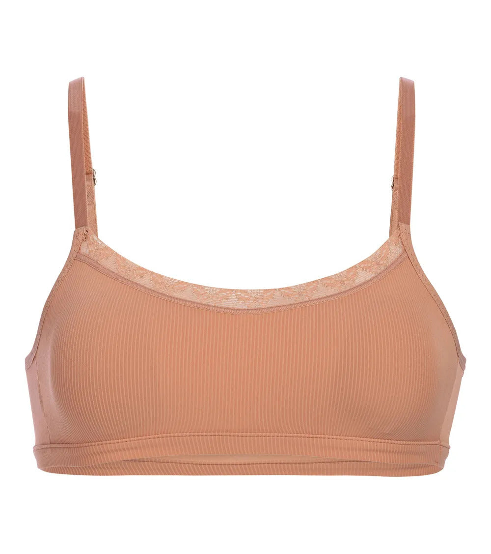 Top Infantil Papilon com Bojo Removível Detalhe com Elástico Rendado no Cós