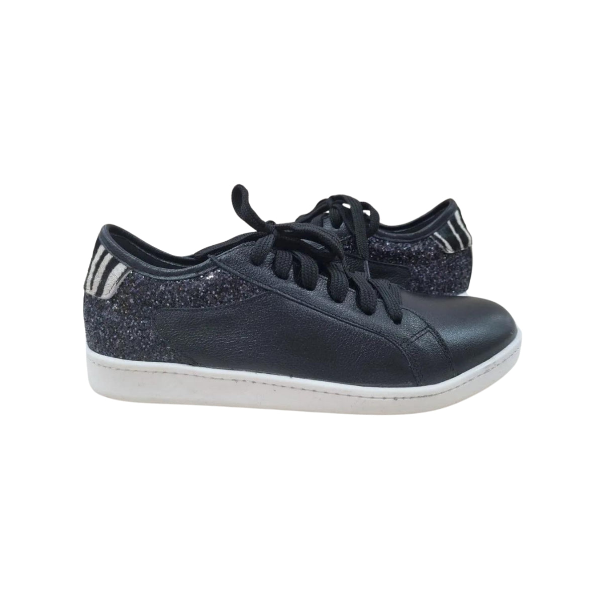 Tênis Blin Fly Intimytà em Couro com Detalhe em Zebra e Brilho