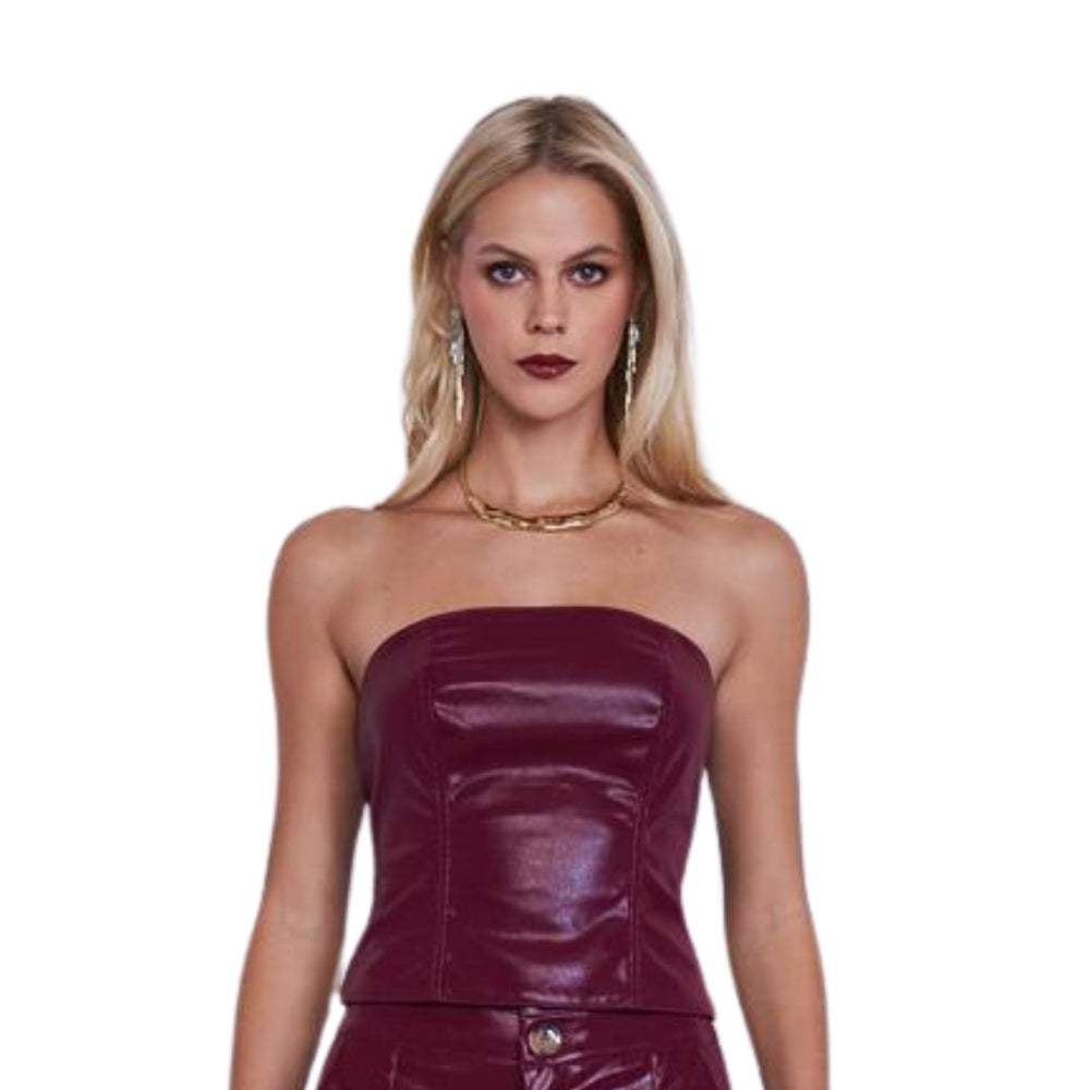 Cropeed Top Feminino em Courino Estilo Sofisticado e Atemporal