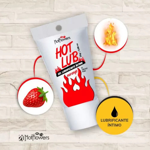 Gel Lubrificante Íntimo De Morango Hot Lub HotFlowers
