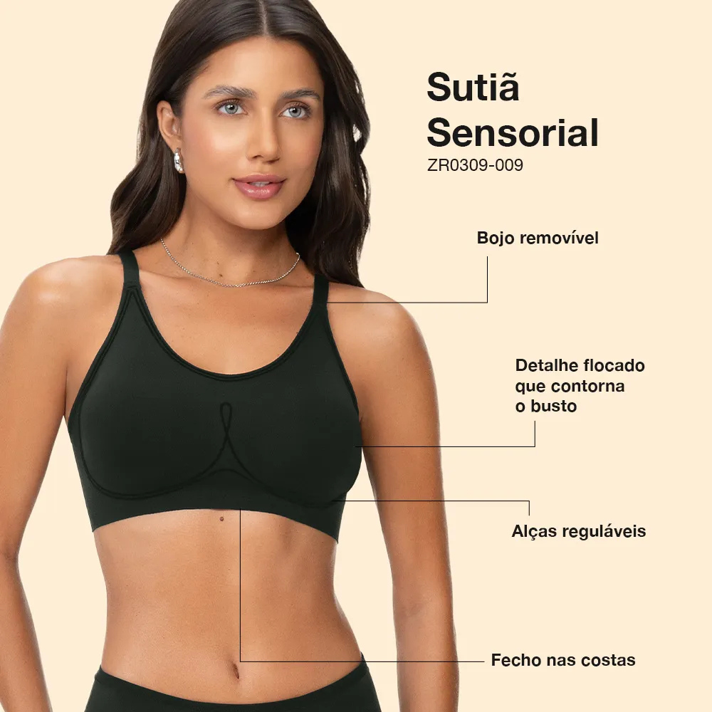 Sutiã Sensorial Laser Termofusionado Extra Macio com Bojo Removível | Zee Rucci