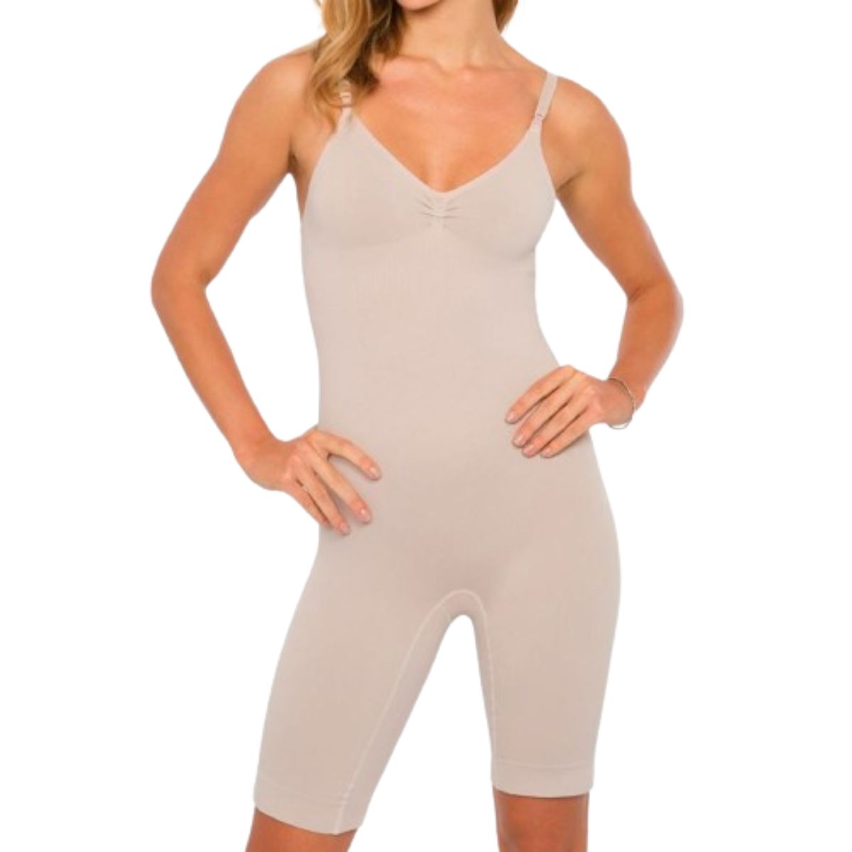 Body Modelador Macaquinho Sem Bojo Reduz Atrito Nas Coxas