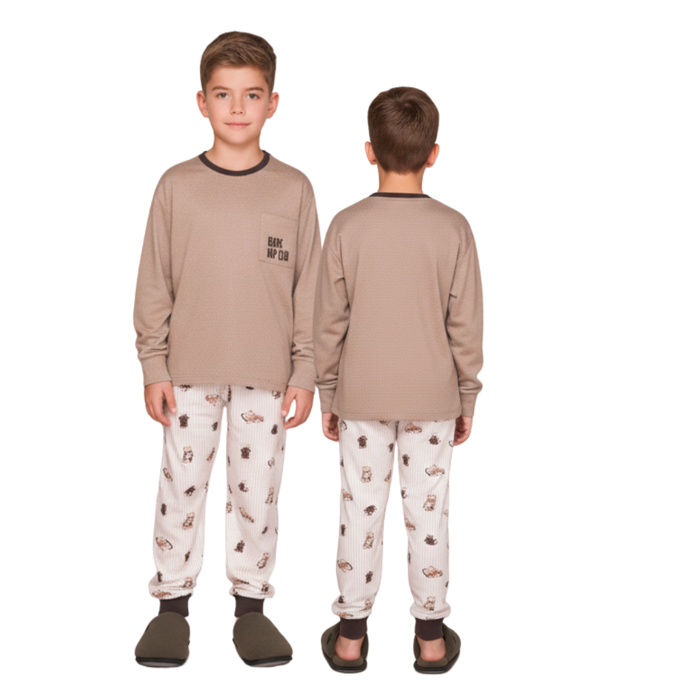 Pijama Jogger Masculino Infantil Nap Club em Malha Melange em Sublime Touch - Lua Luá