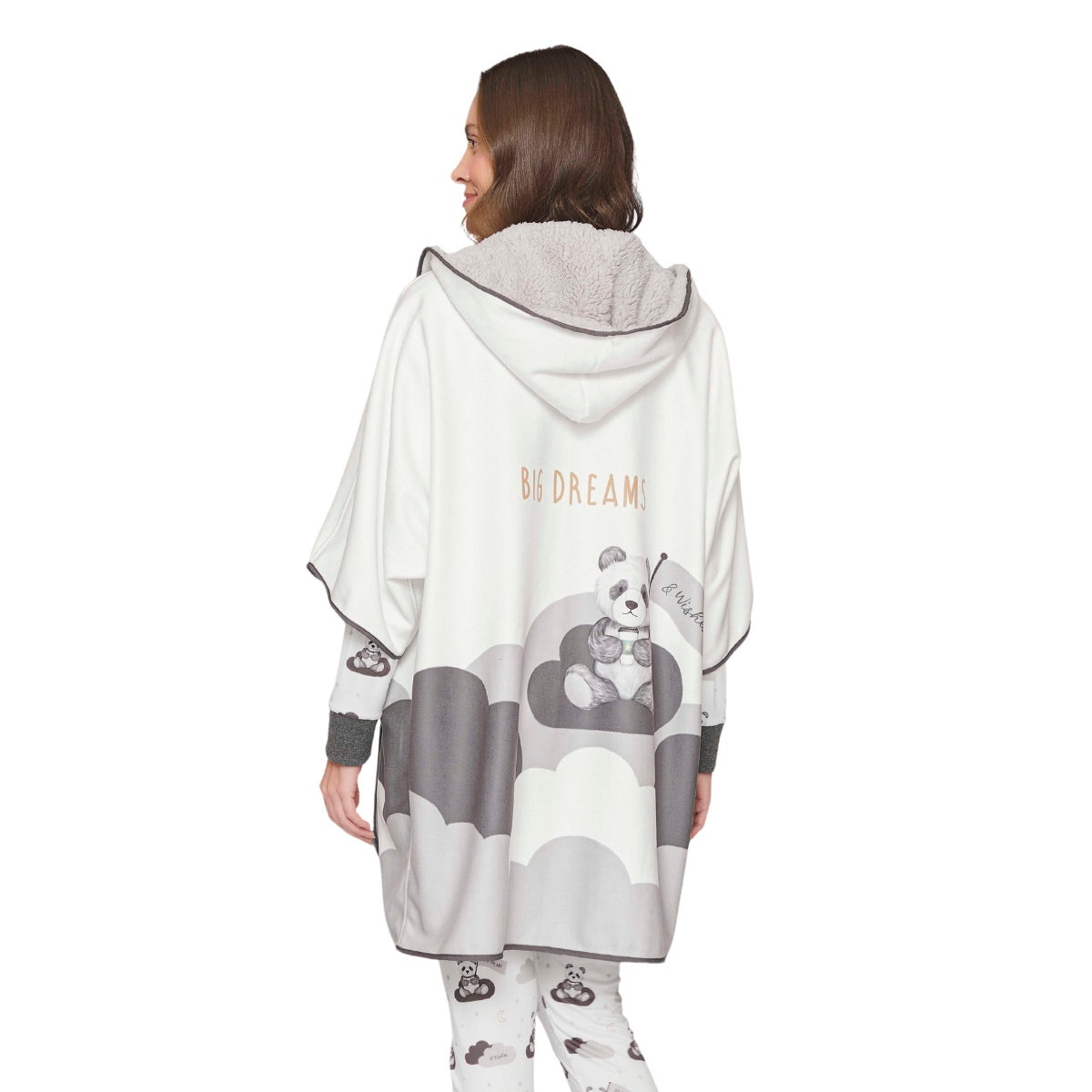 Capa em Plush Velvet com Capuz Forrado em Premium Flock