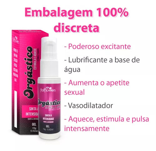 Gel Orgástico Hidratante Corporal Estimula e Aquece HotFlowers