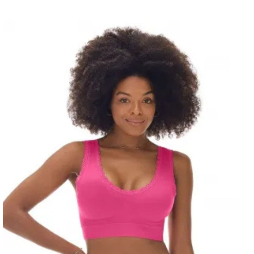 Sutiã Top com Renda e Bojo Removível Alças Largas, Conforto e Sustentação