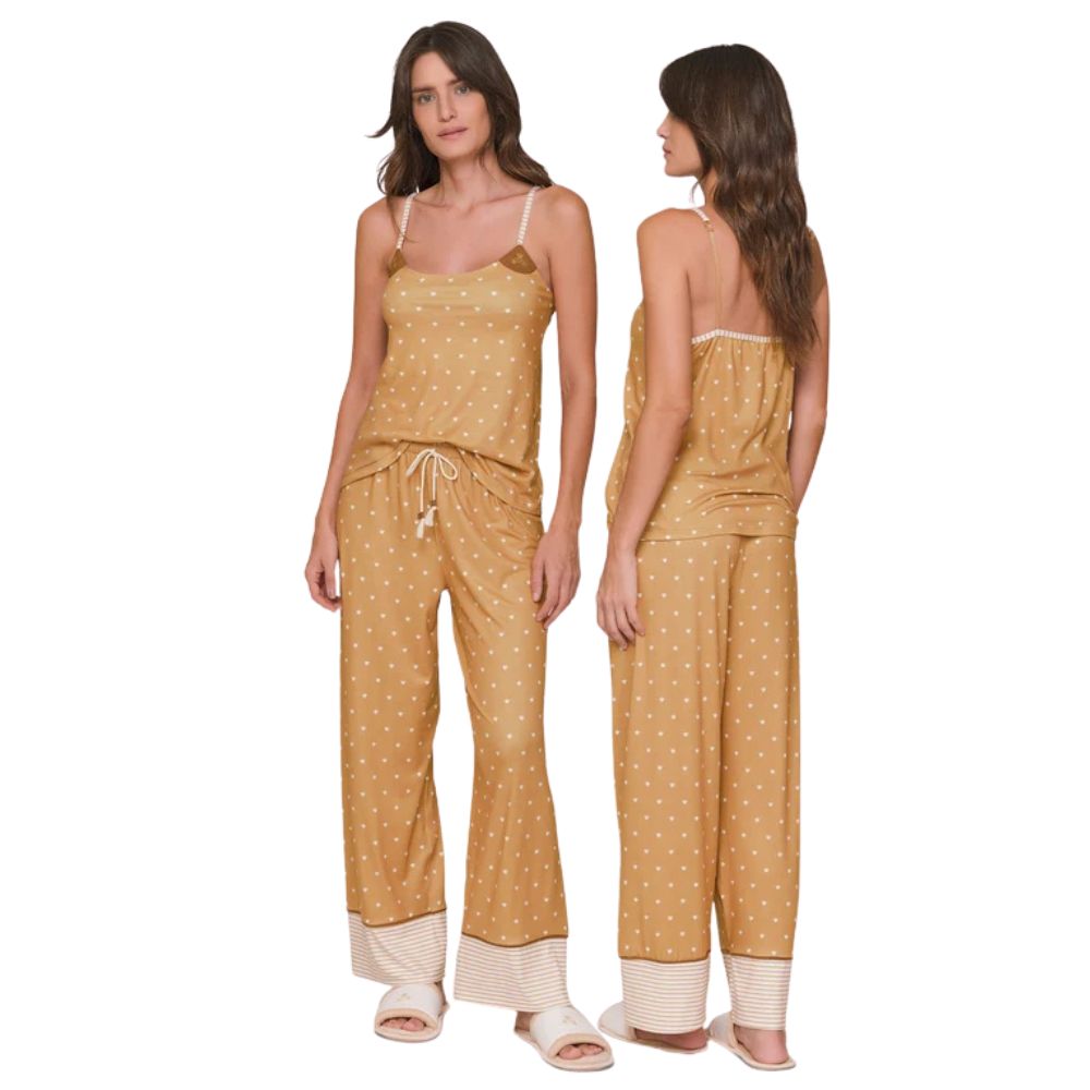 Pijama Feminino All Print Regata com Alça Regulável e Calça Reta Shali em Sublime Touch