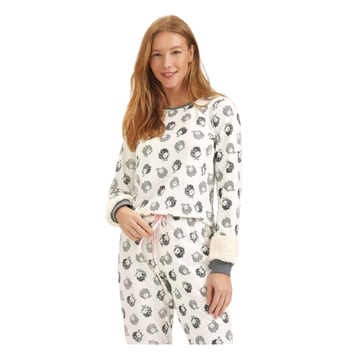 Pijama Manga Longa Feminino Cor com Amor