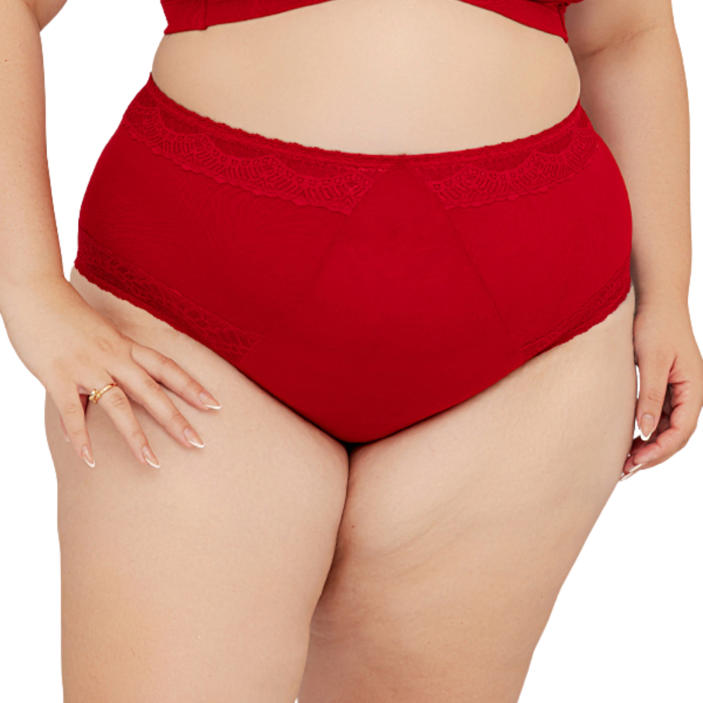 Calcinha Plus Size Cintura Alta Frente V Modeladora Confortável