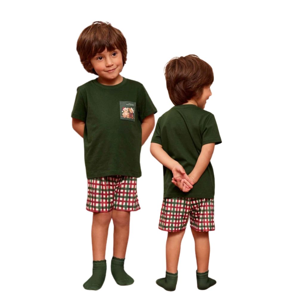 Pijama Baby Boy Especial Natal Christmas Night em Malha Soft Touch