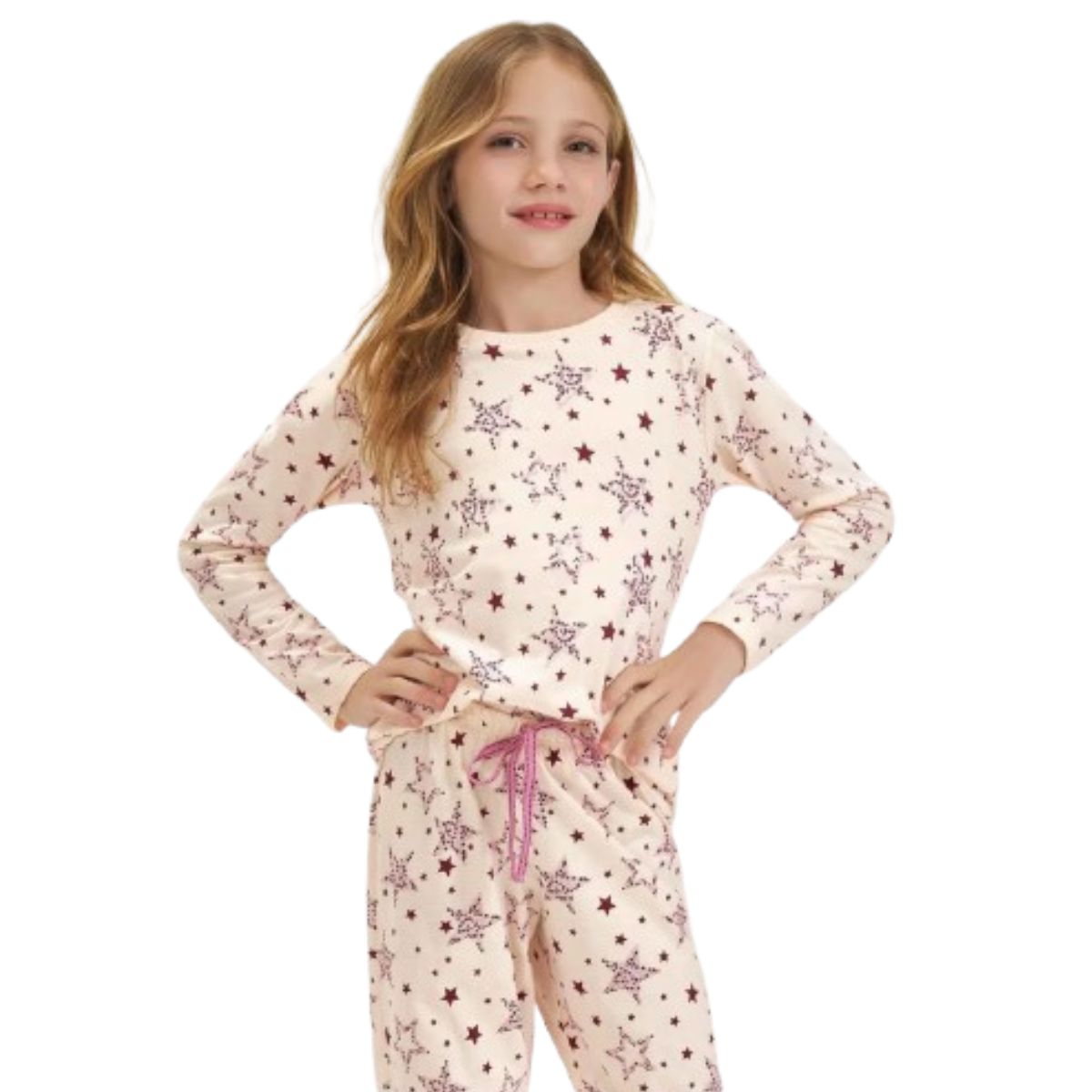 Pijama Manga Longa Infantil Feminino Cor com Amor