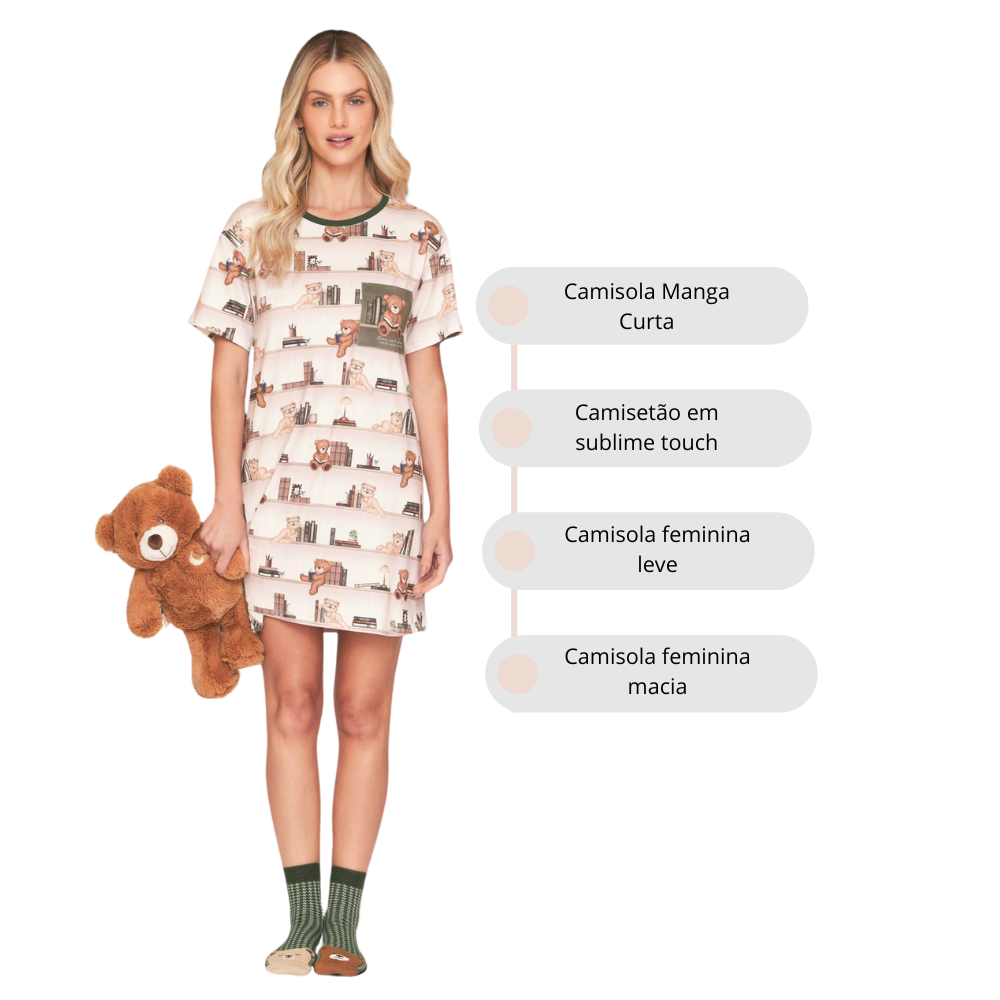 Camisola Manga Curta All Print BB Moment em Sublime Touch