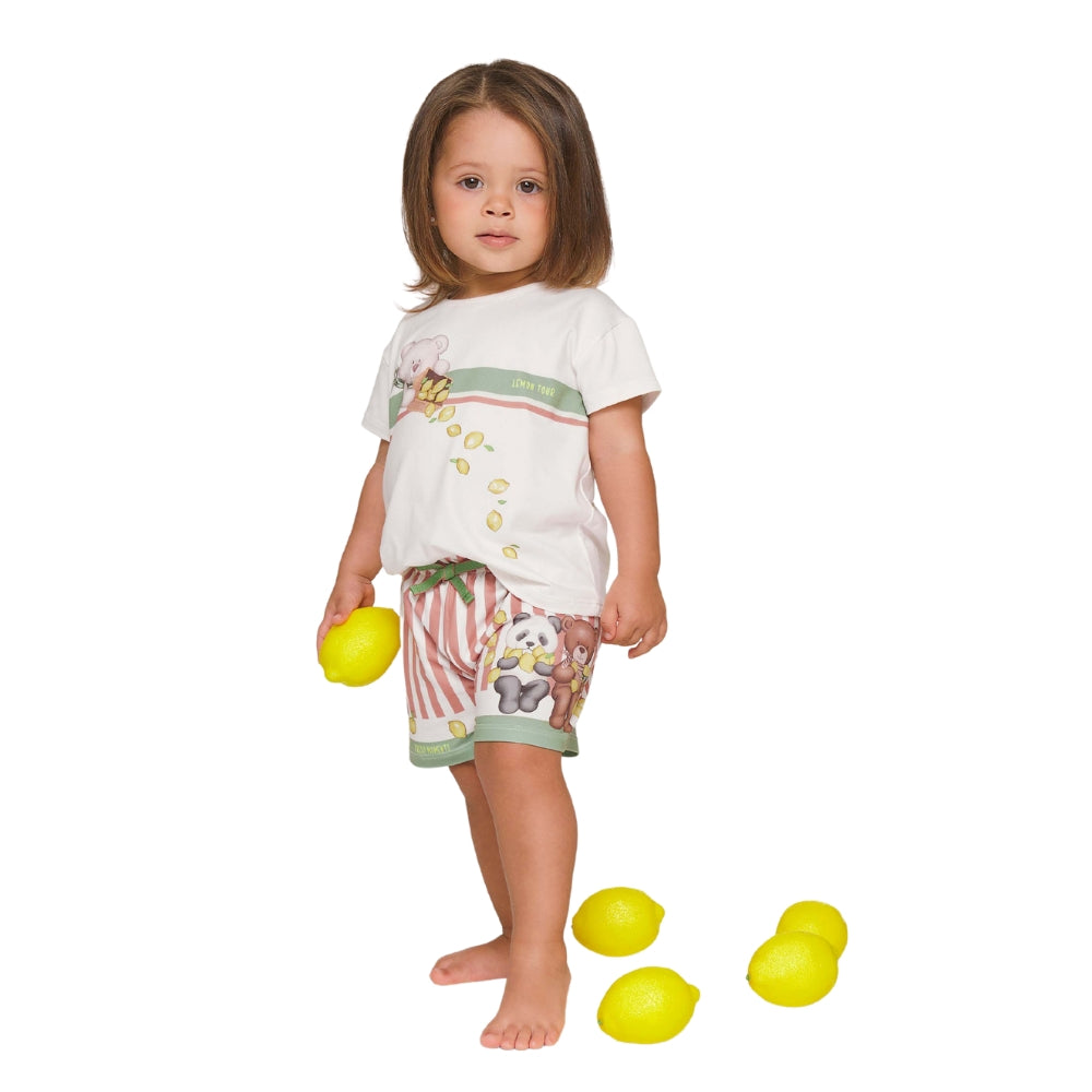 Pijama Short Doll Baby em Sublime Touch Toque de Pêssego Estampado