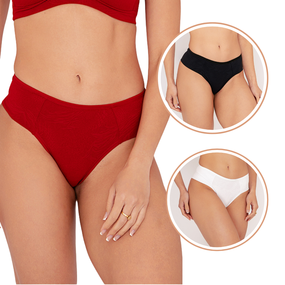 Calcinha Tanga Feminina Laterais Duplas com Textura e Forro 100% Algodão