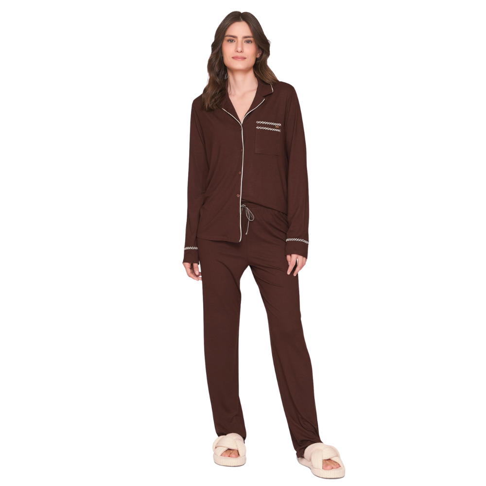 Pijama Aberto Feminino Chic Harmony em Viscolycra - Lua Luá