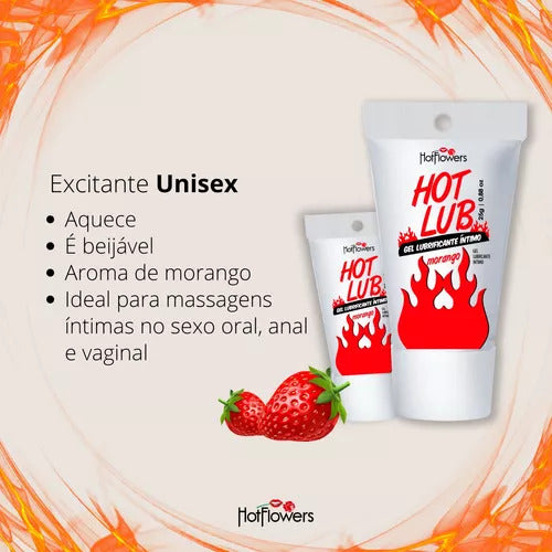 Gel Lubrificante Íntimo De Morango Hot Lub HotFlowers