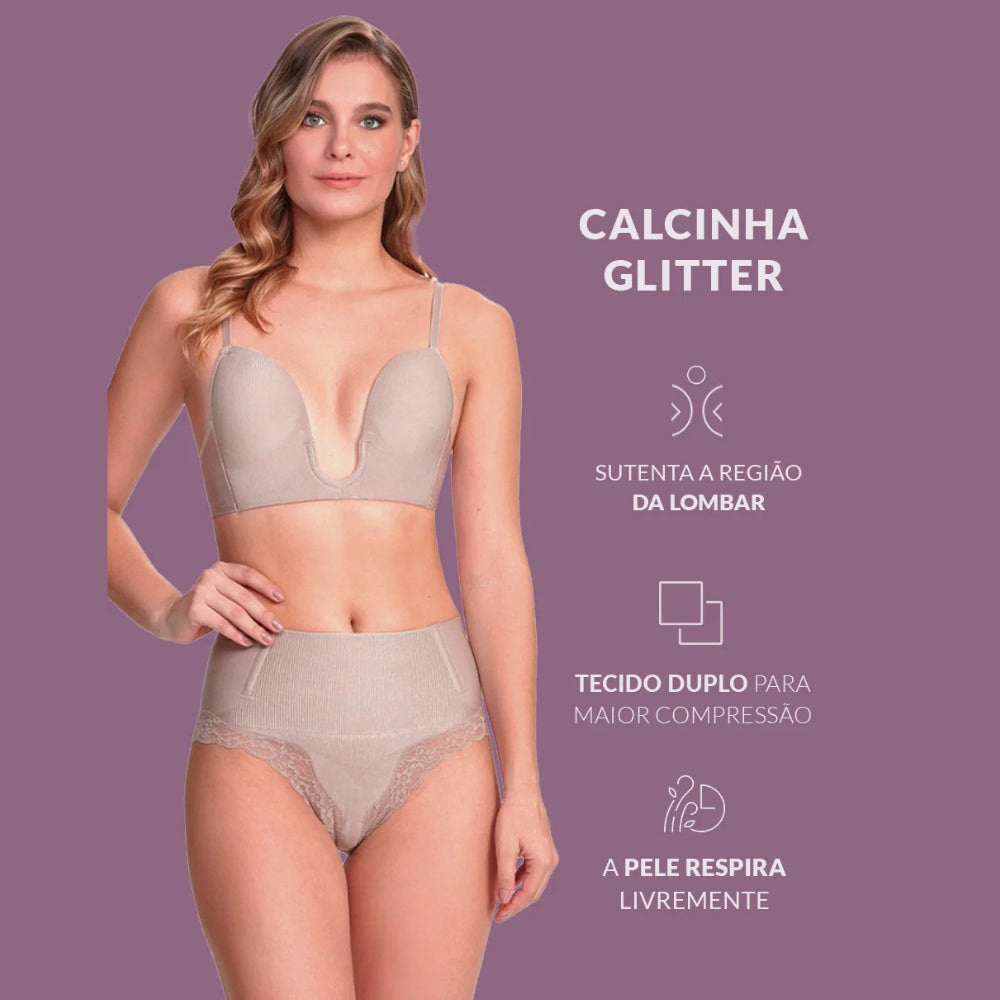 Calcinha Shades Cintura Média Tecido Duplo na Região da Barriguinha com Efeito Modelador Imediato