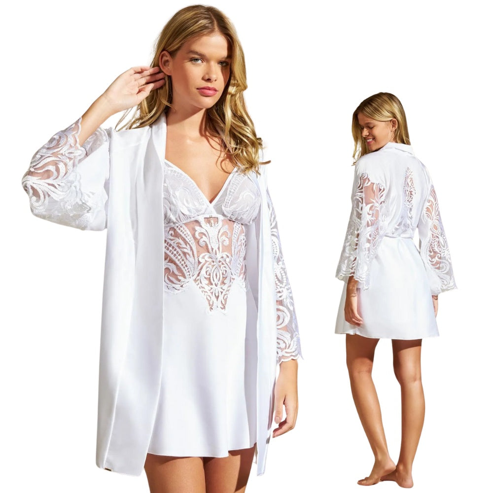 Robe de Charmeuse Prime com Renda Iris