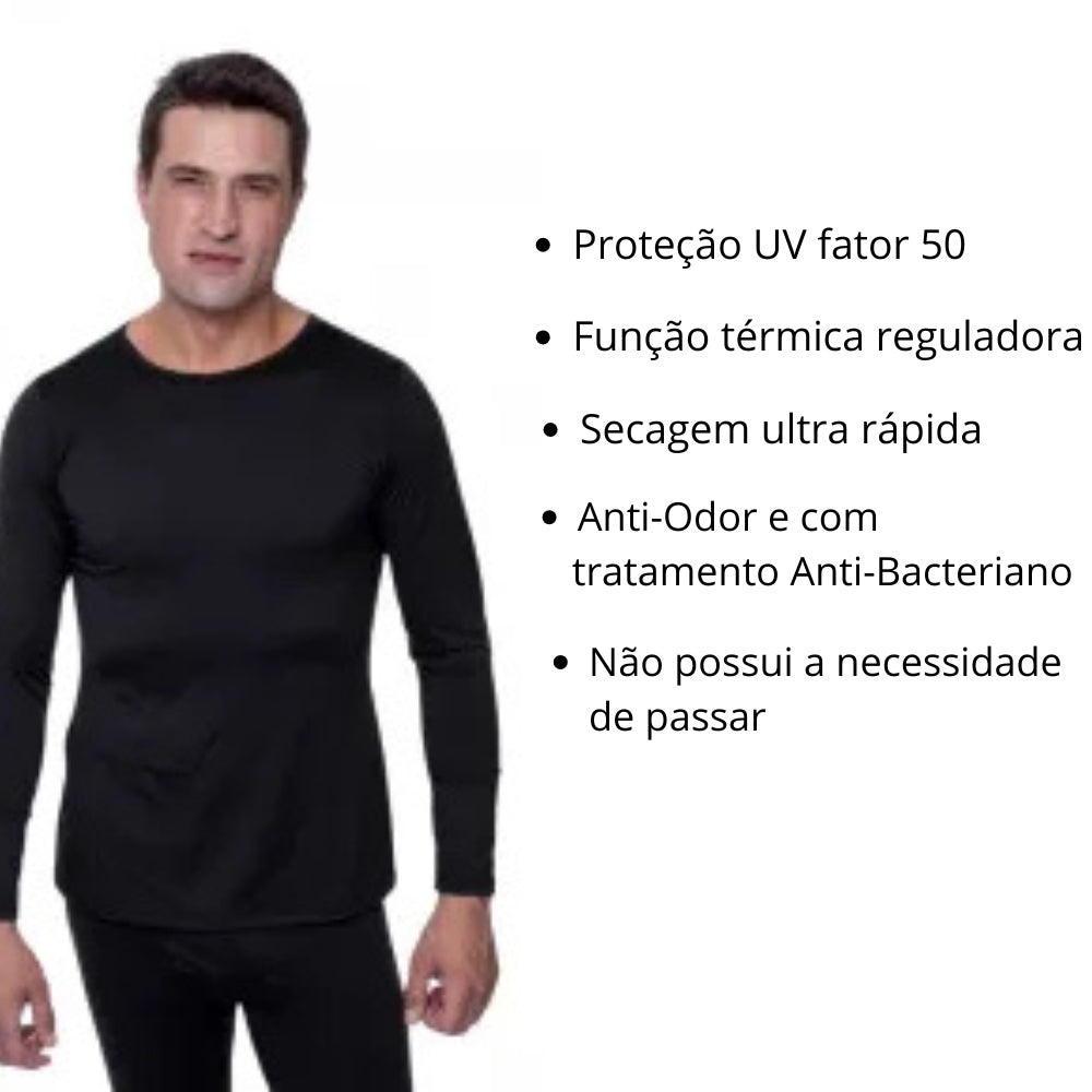 Básica Térmica Masculina Gola Redonda Policorp Anti-Odor e com Tratamento Anti-Bacteriano