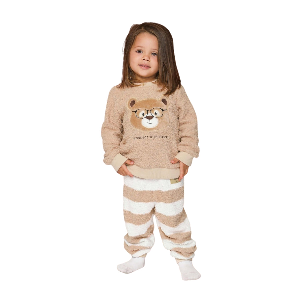 Pijama Baby Especial Conjunto Blusa Manga Longa e Calça Jogger Steve Rocks em Tricot Mousse
