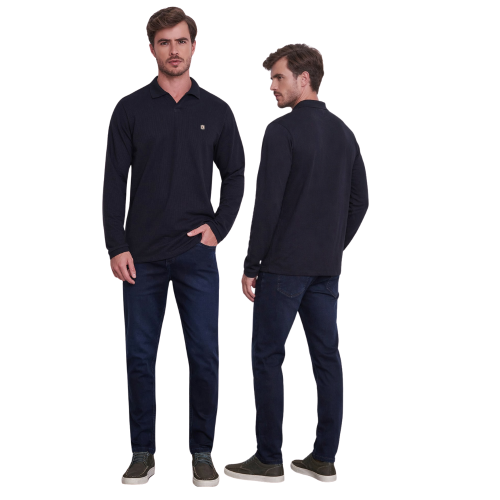 Camisa Masculina Gola Polo Tradicional em Algodão