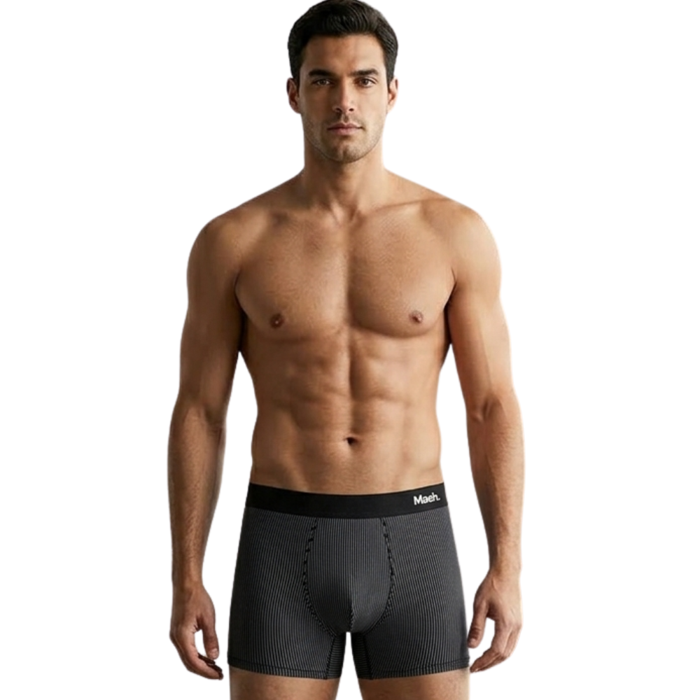 Cueca Boxer Masculina em Microfibra Risca de Giz