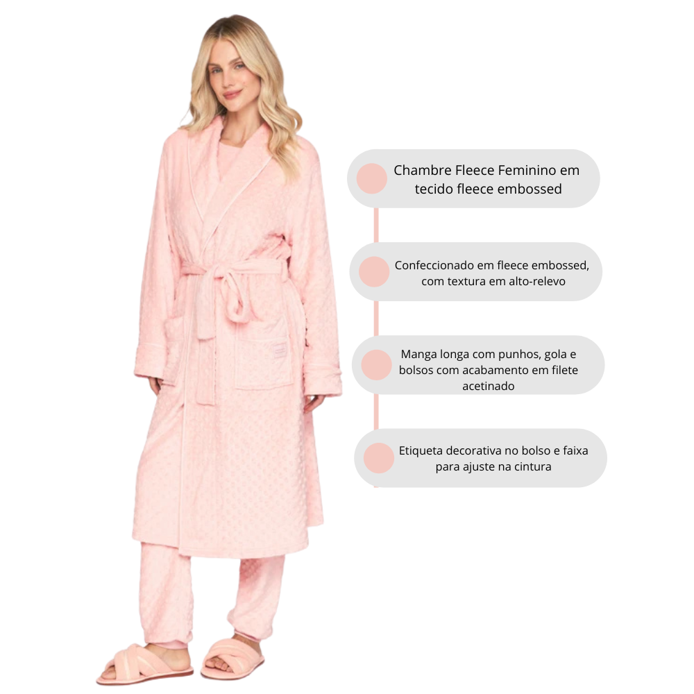 Chambre Feminino em Fleece Embossed Get Warm