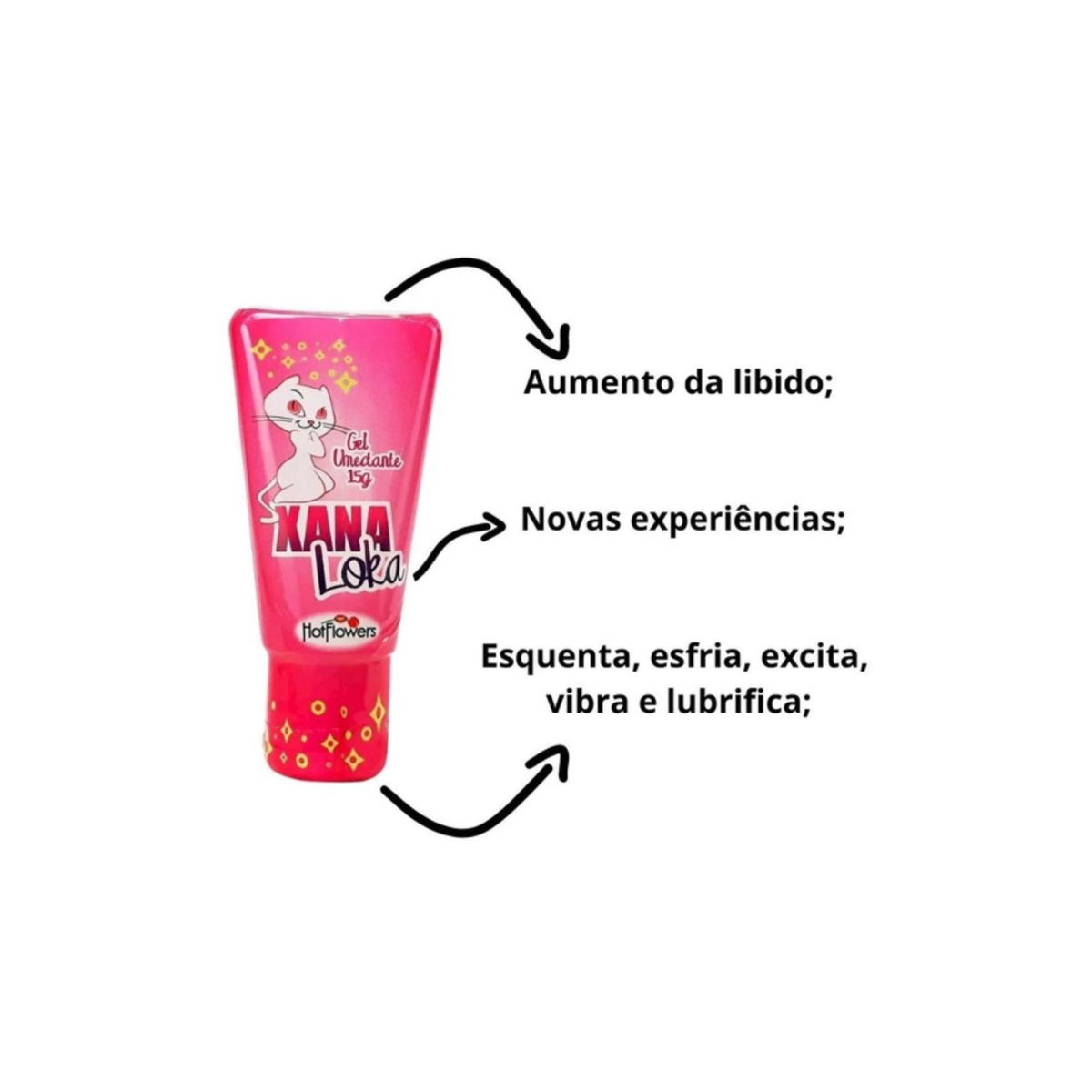 Gel Xana Loka Lubrificante e Excitante Feminino Hot Flowers