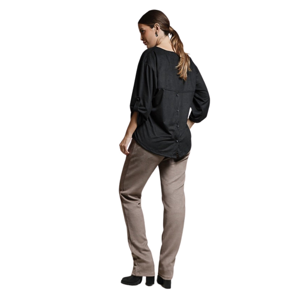 Blusa Suede Feminina Manga Longa com Elegância