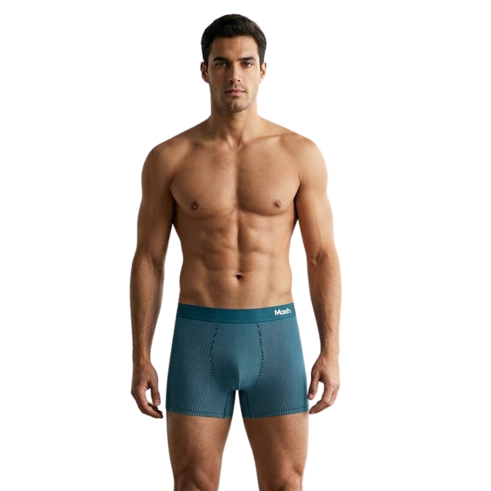Cueca Boxer Masculina em Microfibra Risca de Giz