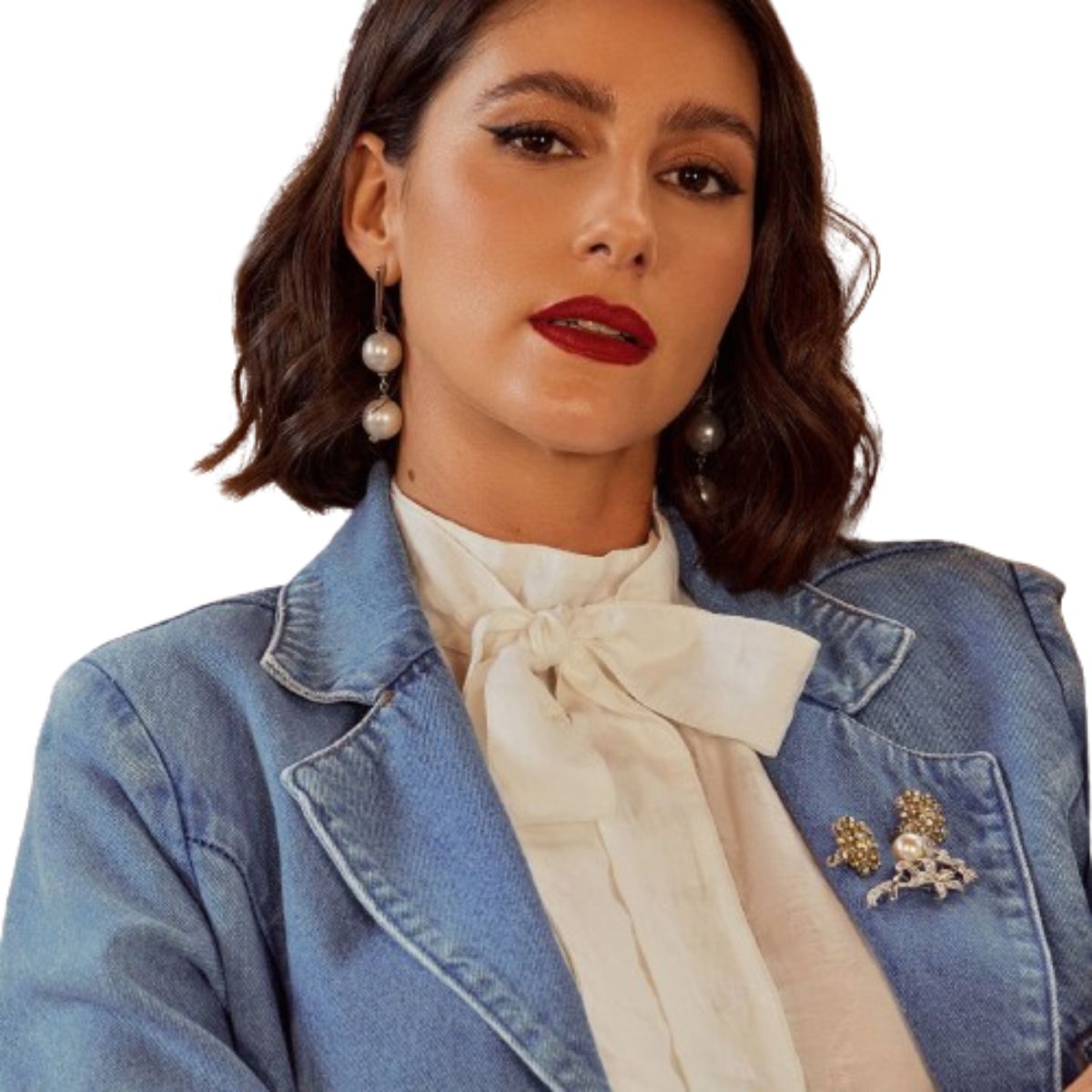 Blusa Feminina em Viscose com Detalhe no Punho e Laço Frontal