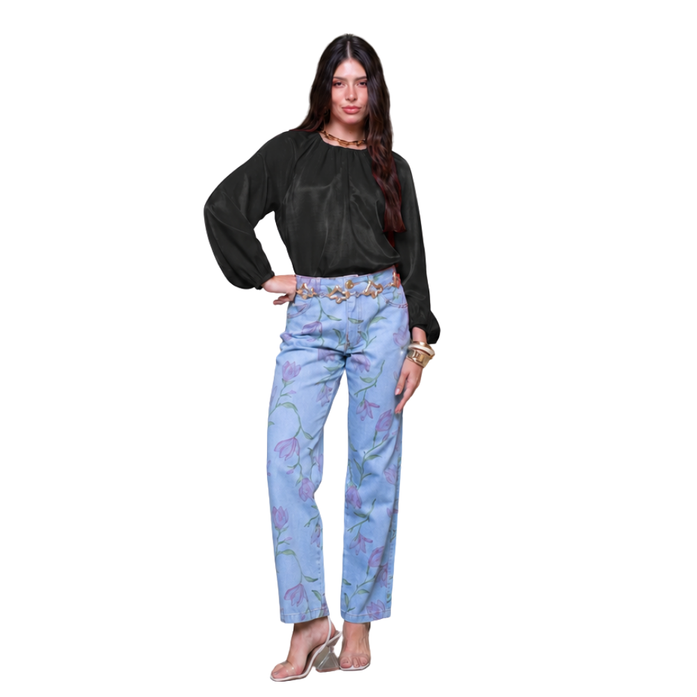 Blusa Feminina com Fenda Lateral Acetinada | Ilícito