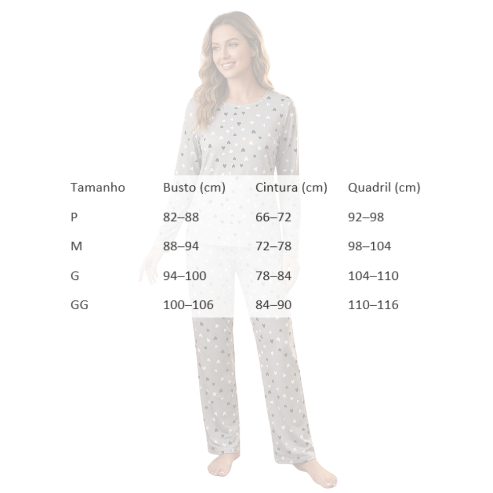 Pijama Feminino Suede Inverno Conforto e Maciez para os Dias Frios