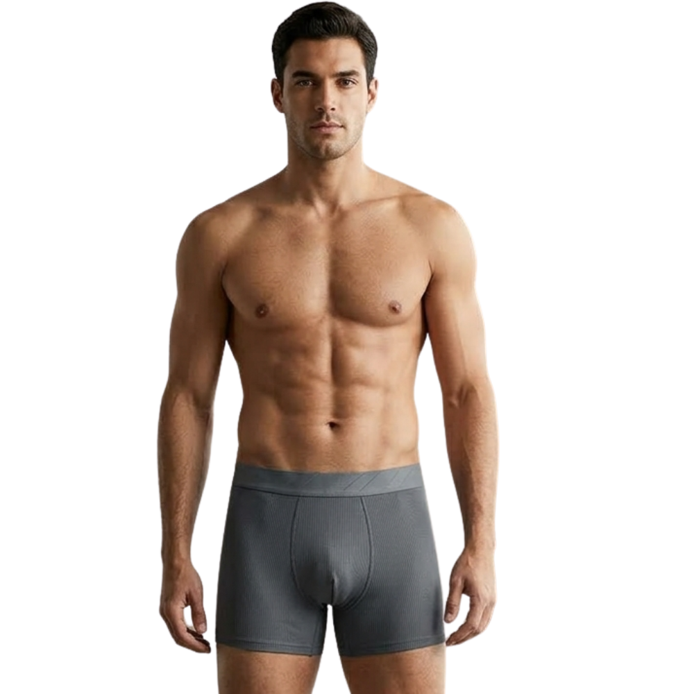 Cueca Boxer Masculina em Microfibra Risca de Giz