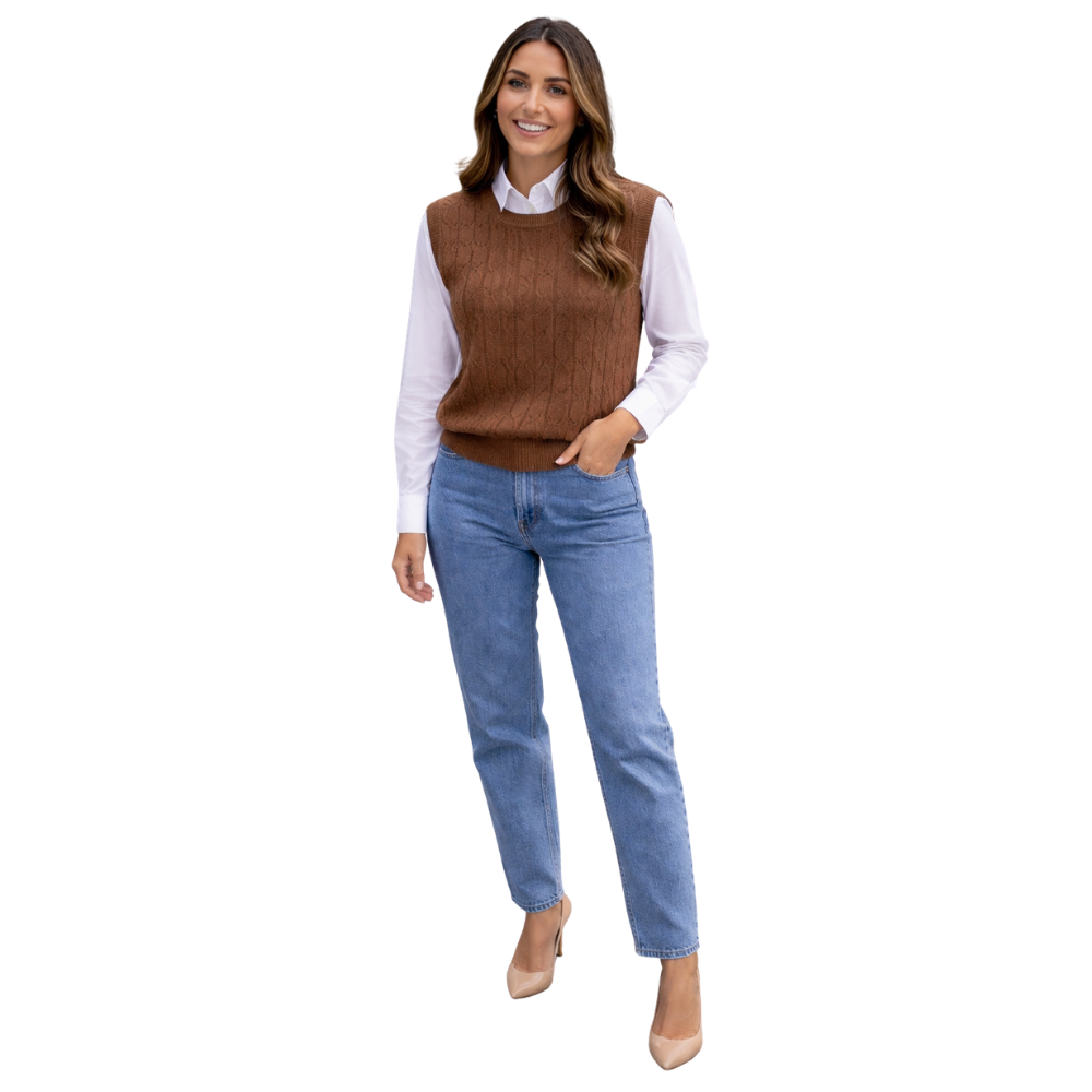 Colete Feminino em Tricot Cropped
