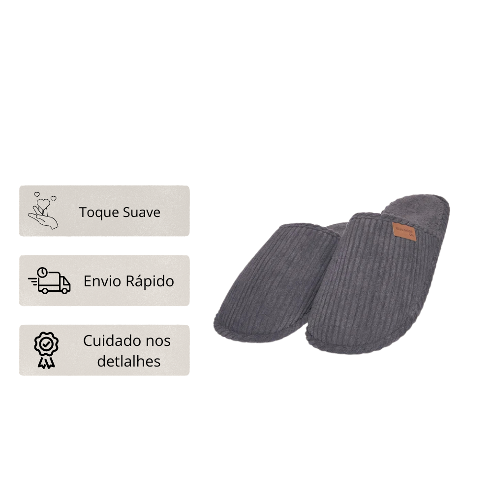 Chinelo de Pano Slider Masculino em Canelado Velvet