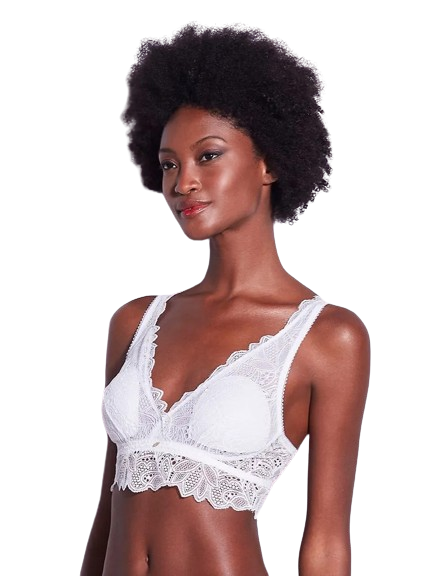 Conjunto Em Renda Branco Com Sutiã Em Triângulo Hope