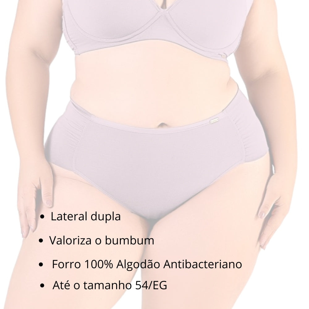 Calcinha Plus Bombom Fio Dental com Forro 100% Algodão Antibacteriano