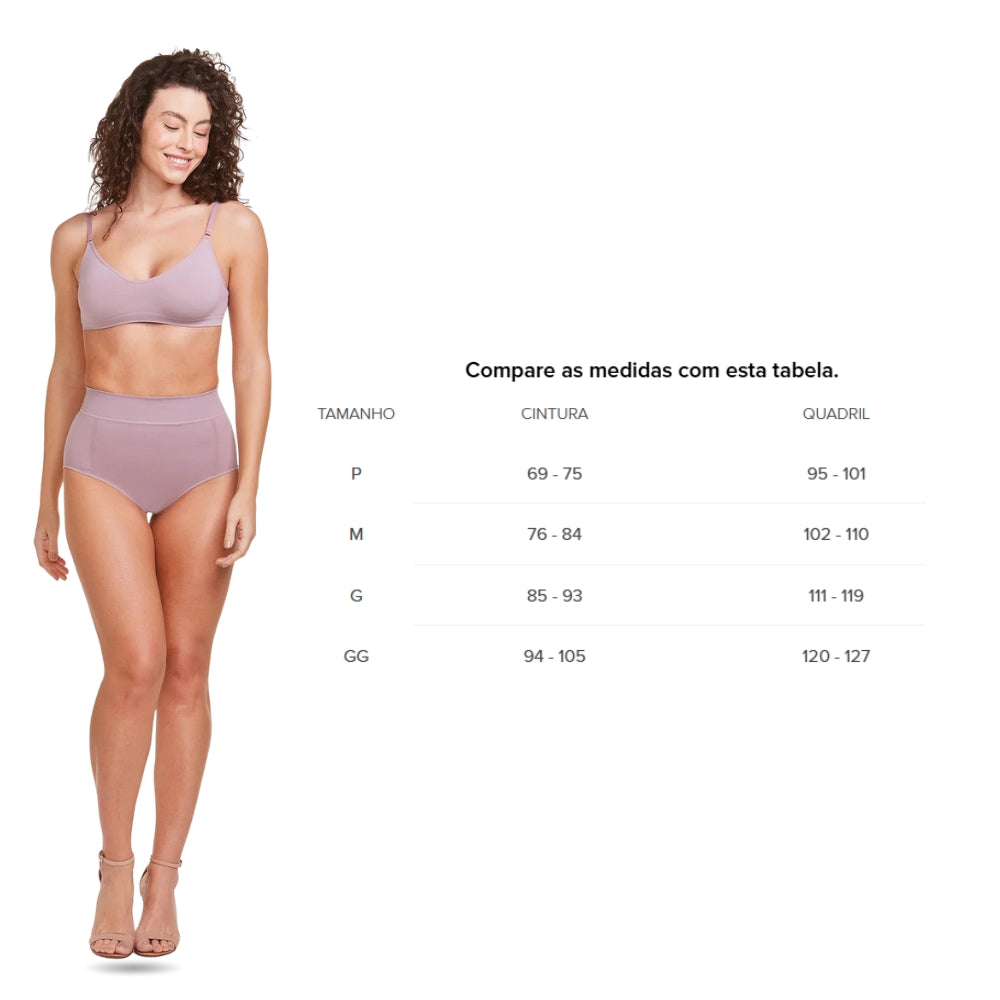 Calcinha Modeladora Cintura Alta Cavada Levanta Bumbum