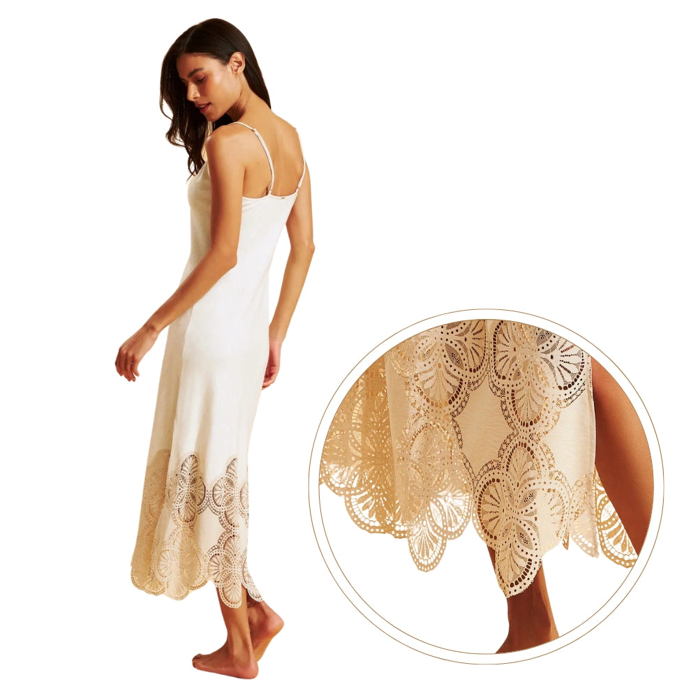 Camisela Dress de Viscolinen com Renda